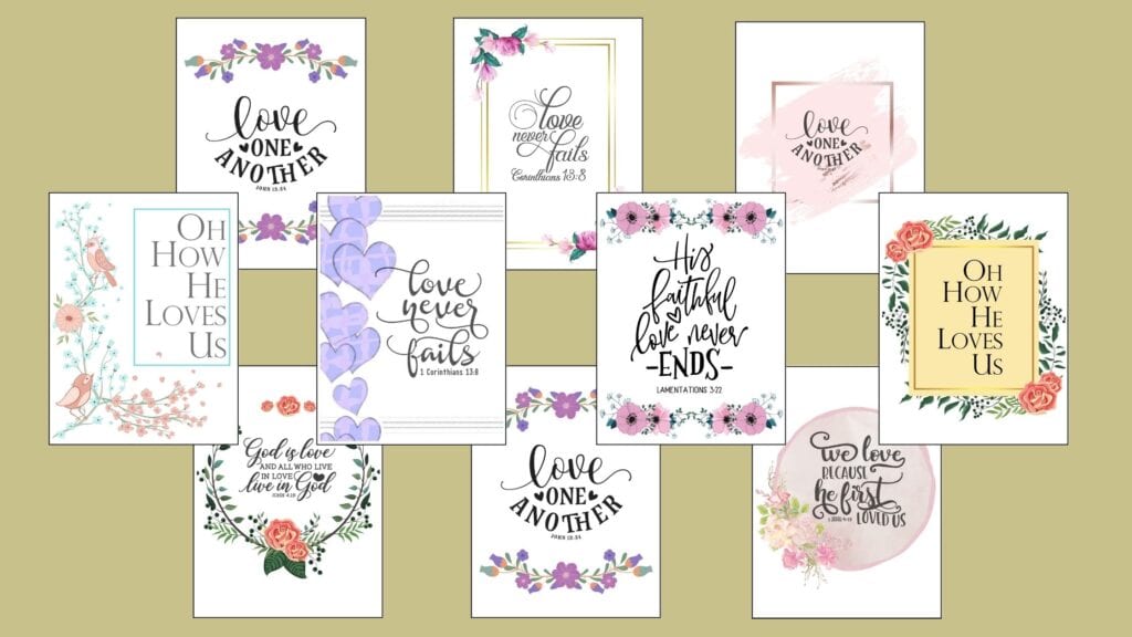 Printable Bible Verses about Love