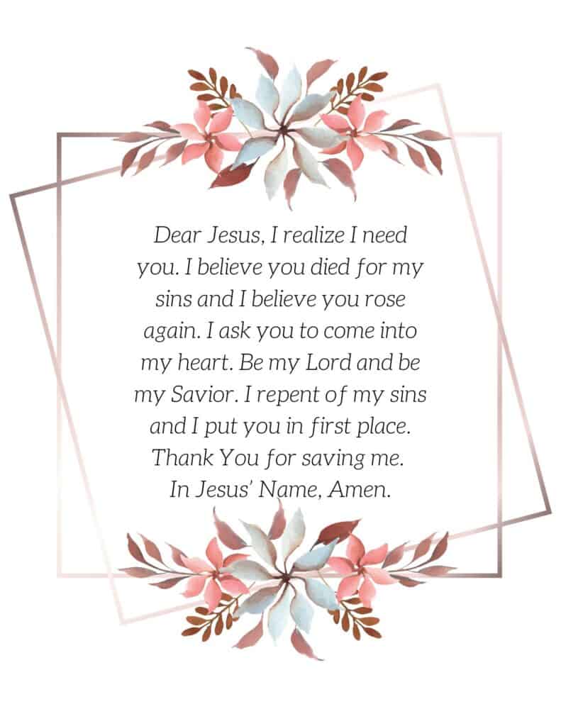 Salvation Prayer Printable