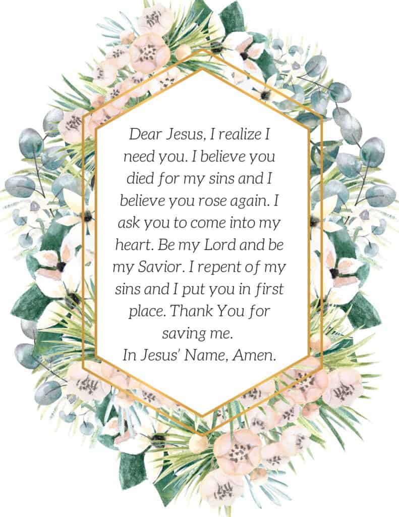 The Salvation Prayer Plus Free Printable Bible Study Printables