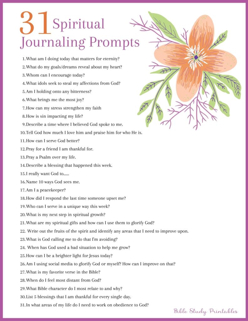 31 Christian Journaling Prompts for Growing Closer to God