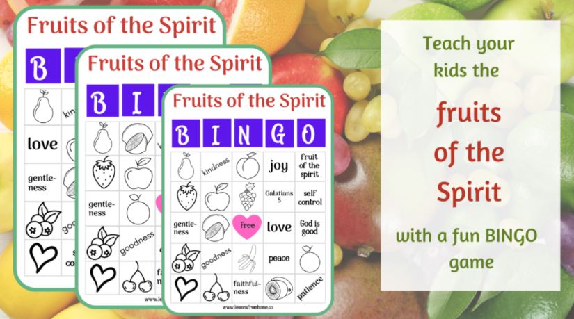 Fruits of the Spirit Bible Bingo Mockup