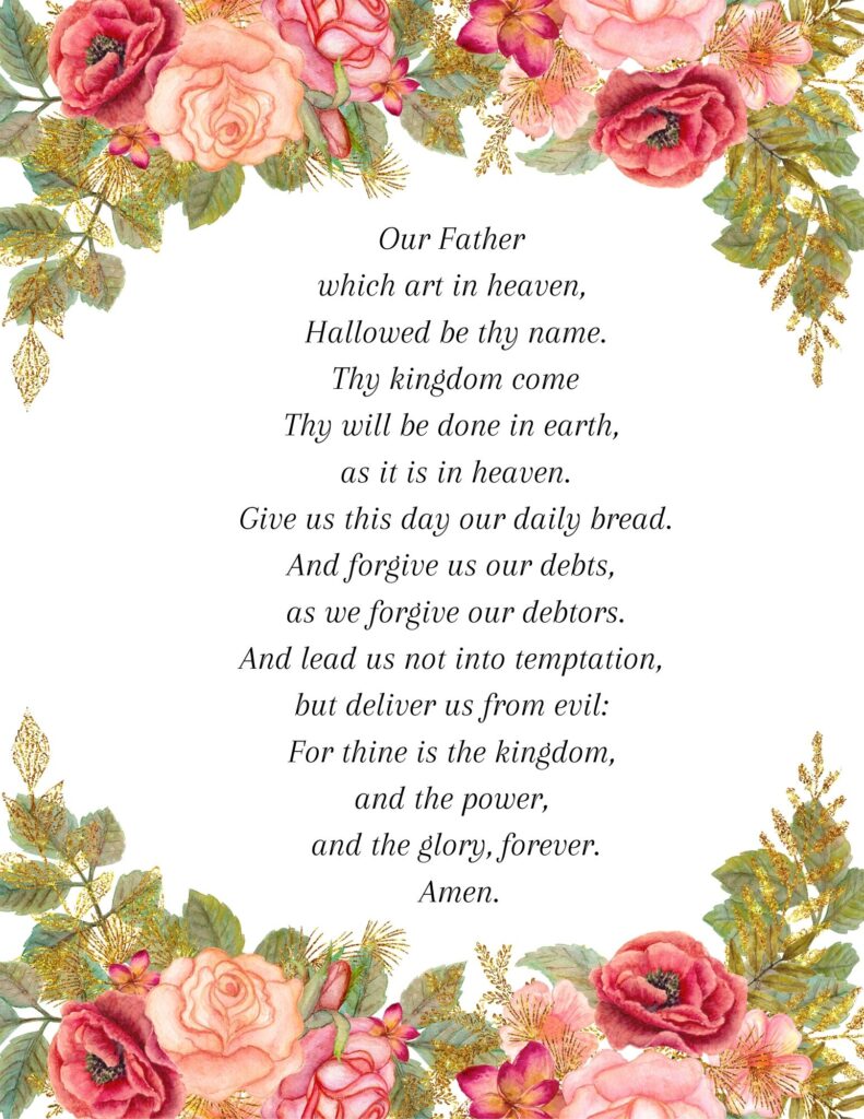 The Lord #39 s Prayer Printable