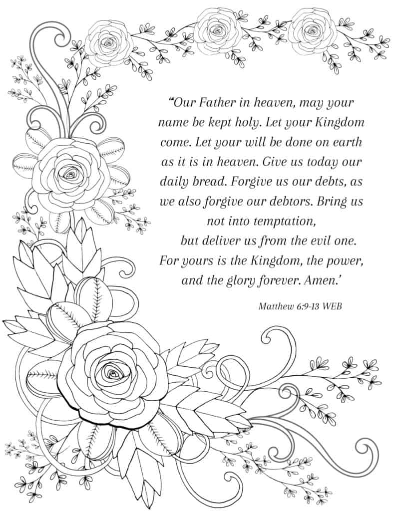 Lord's Prayer coloring page