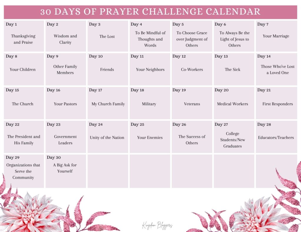 Daily Prayer Calendar 2024 Rubi Angelika