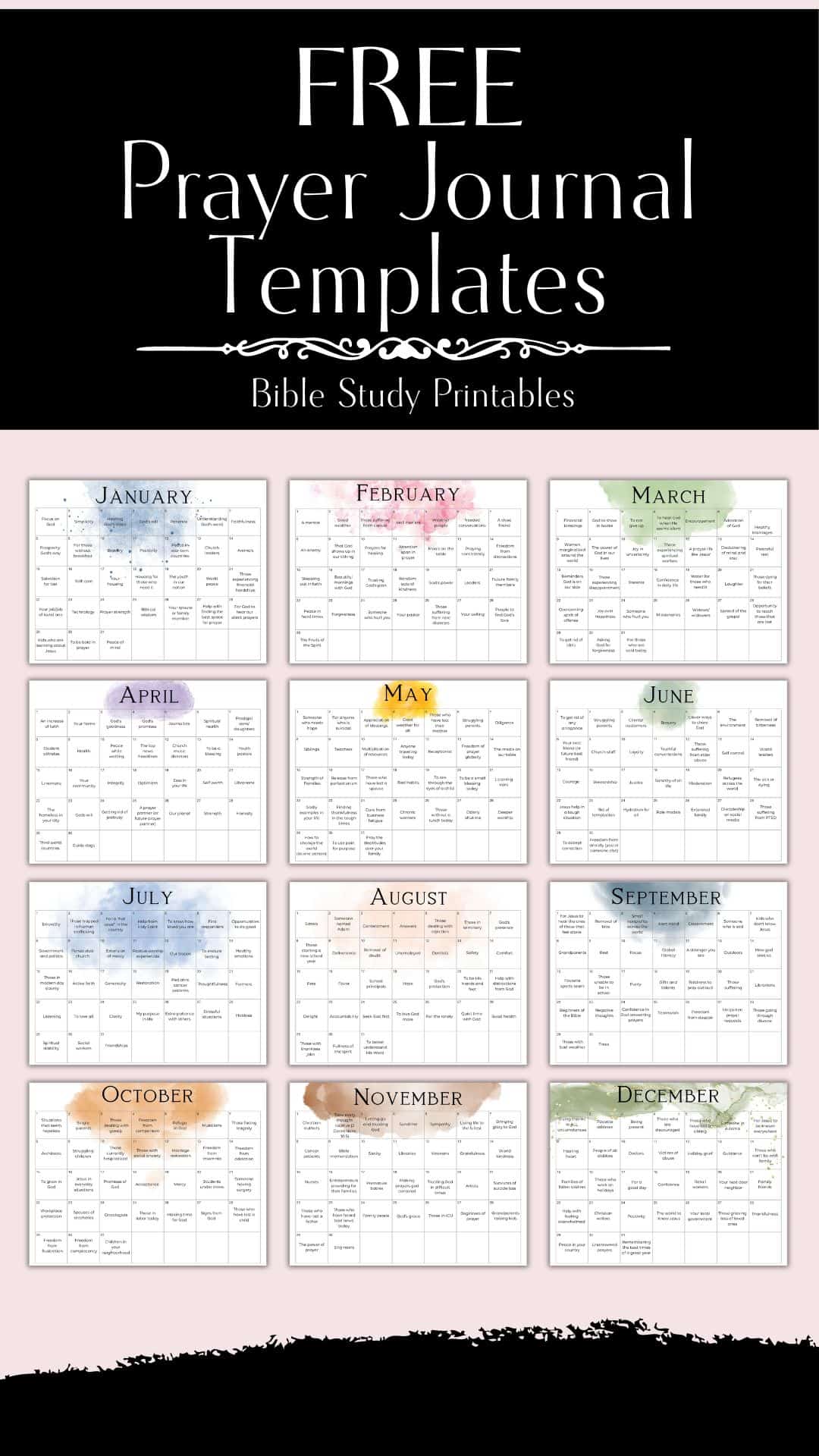 What to Pray - Printable Monthly Prayer Calendars