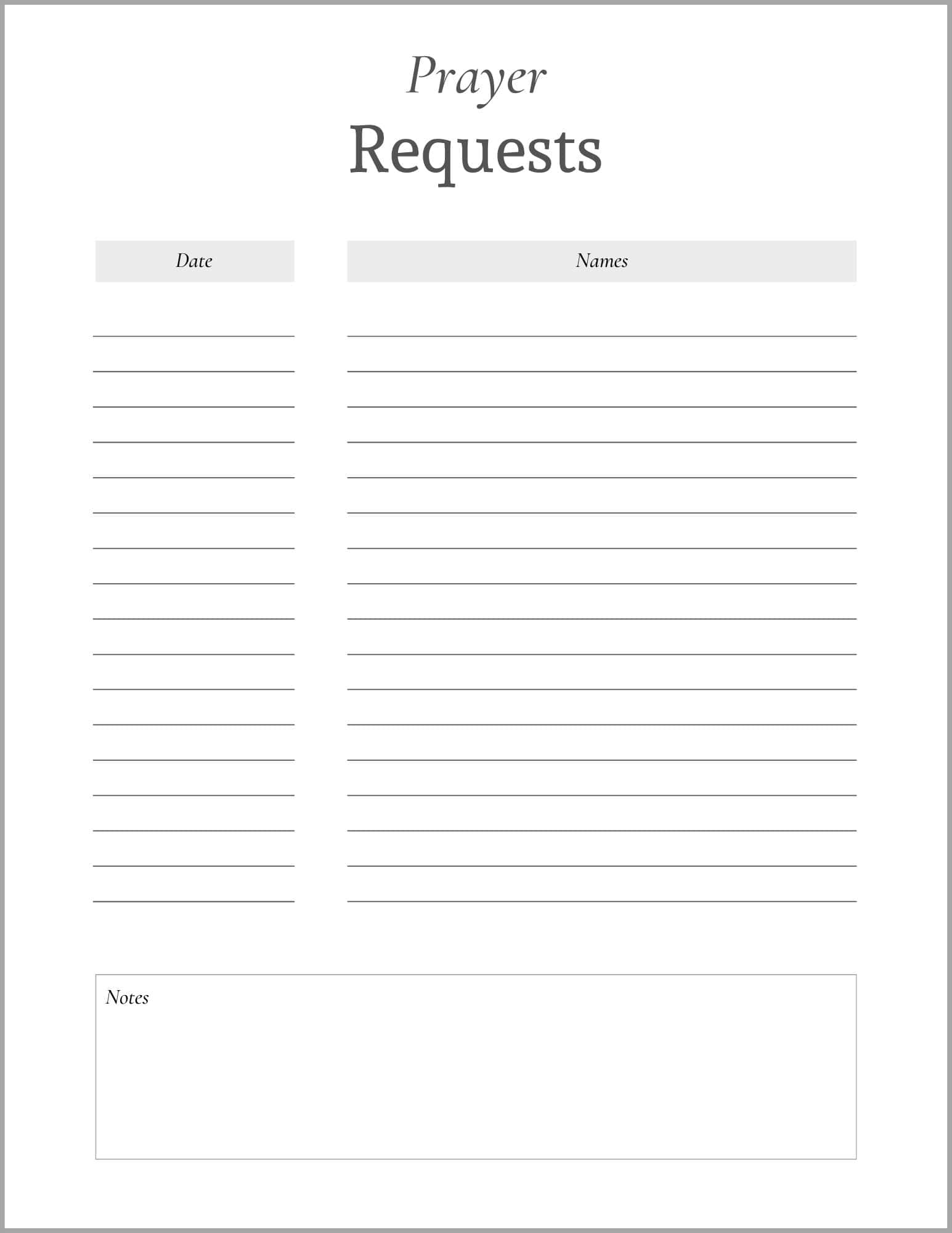 Prayer Chart.pdf Free Printable Prayer List Templates