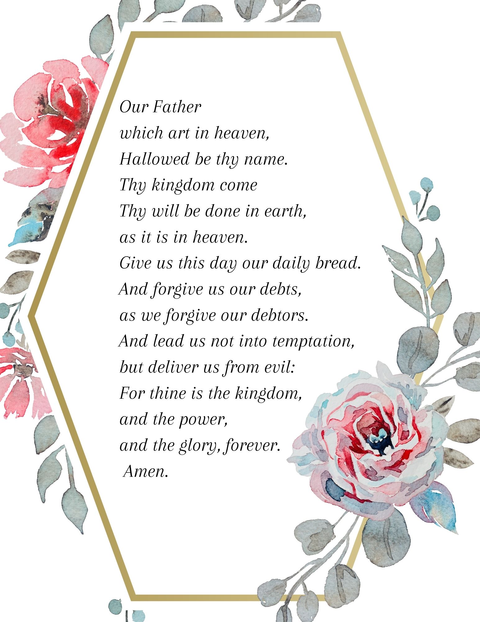 The Lord s Prayer Printable