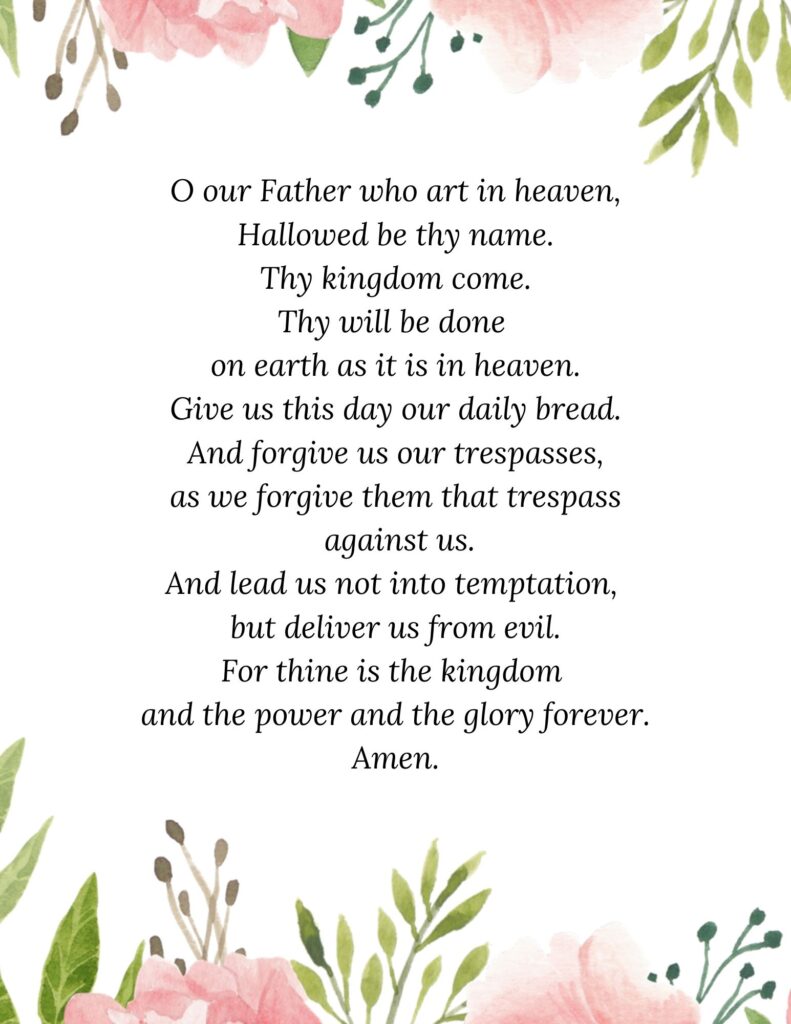 Printable Lord's Prayer NMB