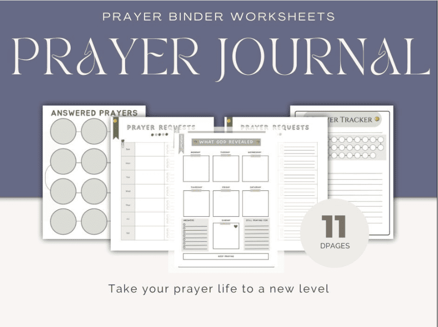 prayer journal templates mockup