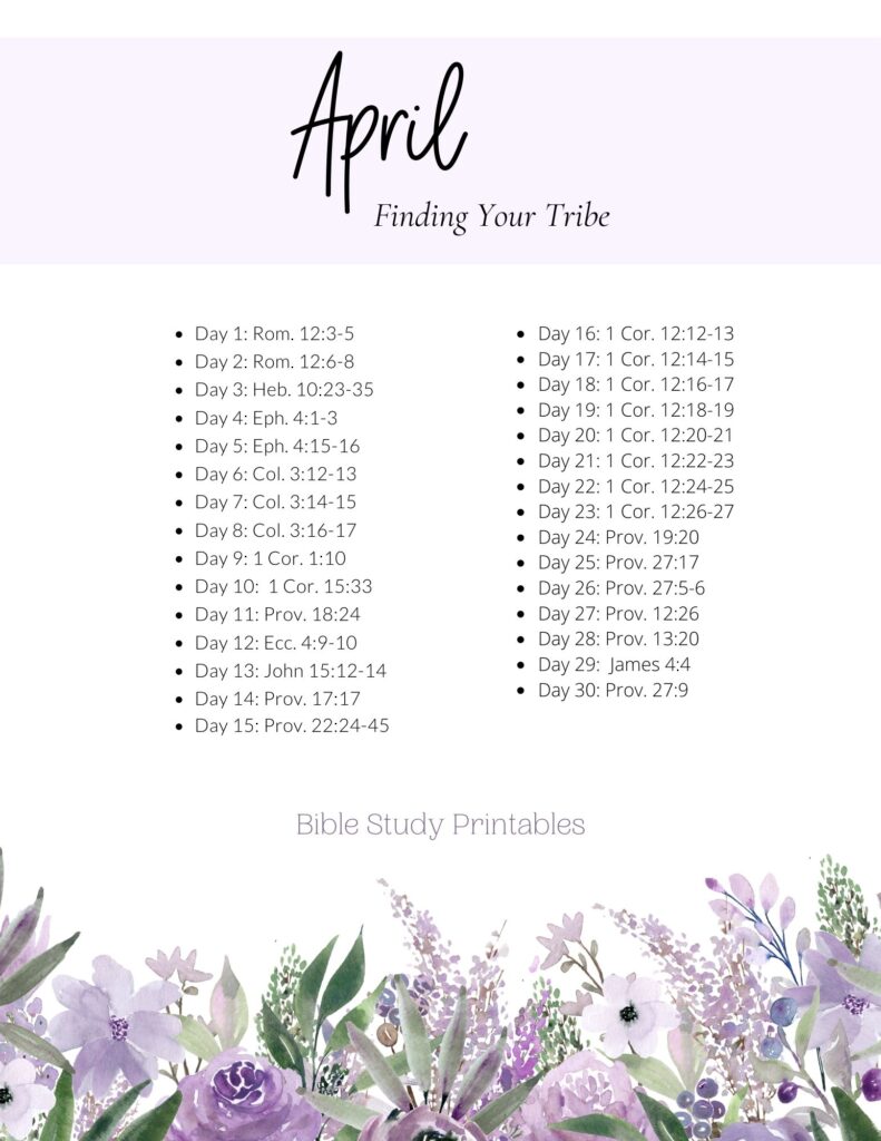 April Bible Reading Plan