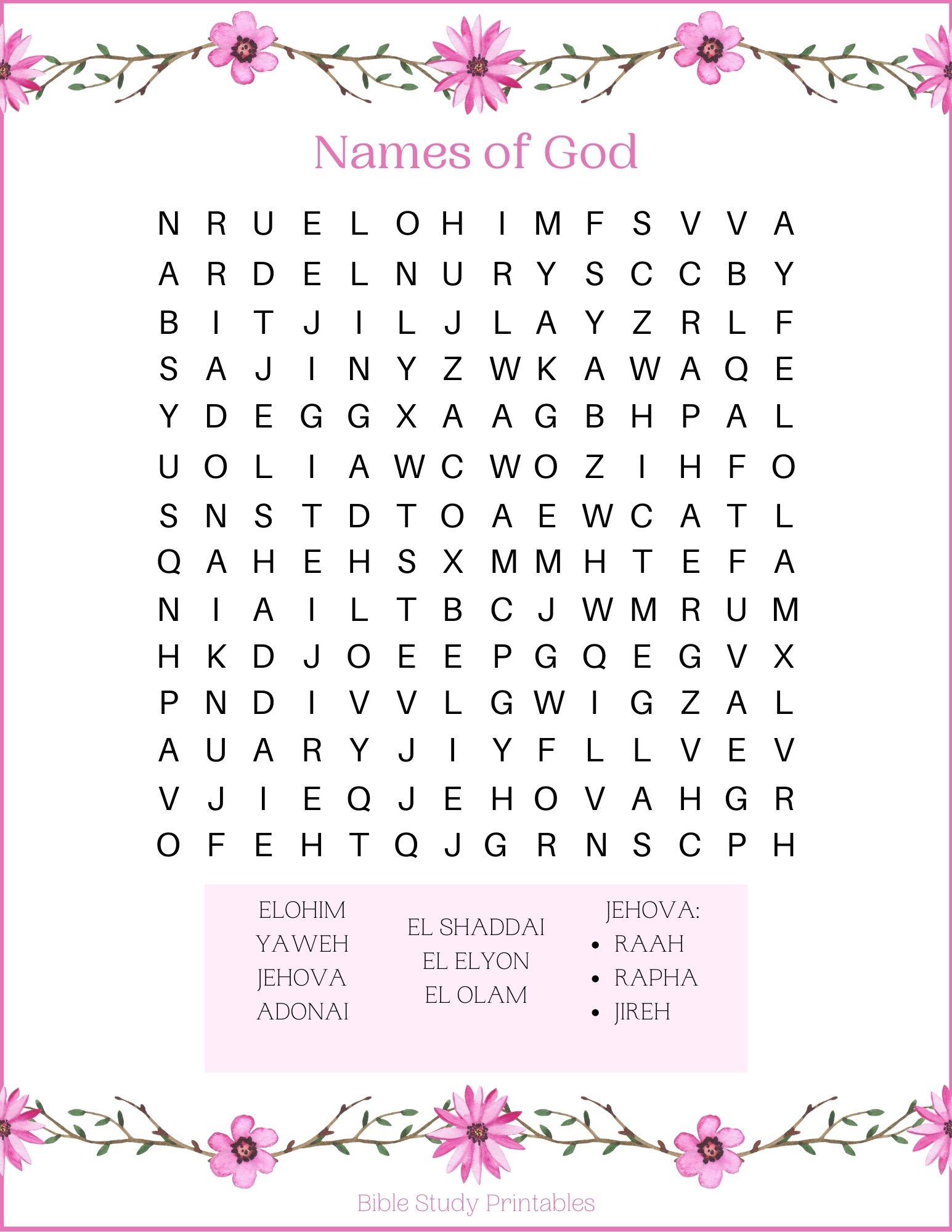 Fun Bible Word Search Puzzles