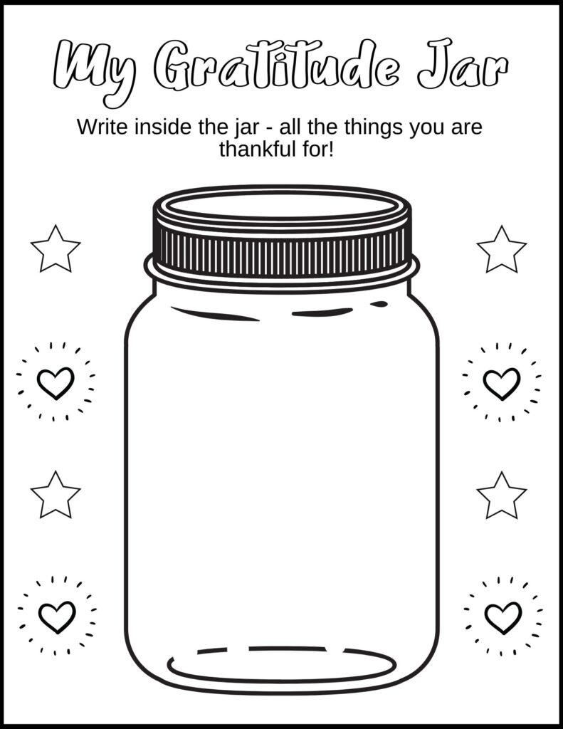 Gratitude Jar Worksheet