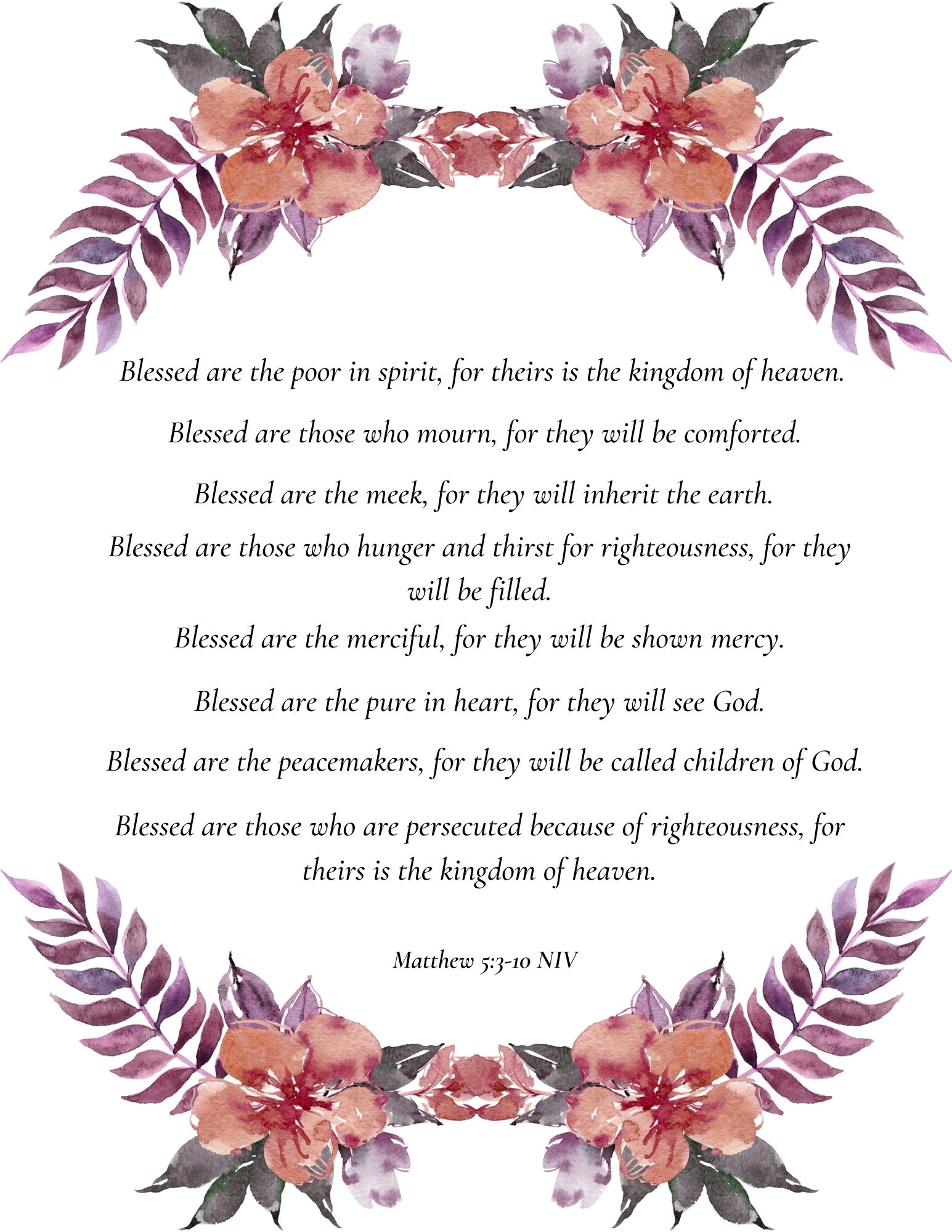 Free Beatitudes Printables Free Beatitudes Printables