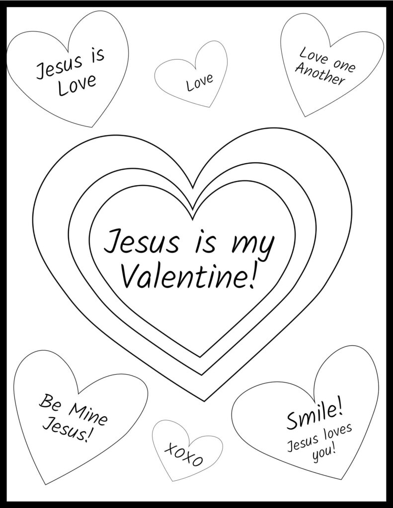 valentine for jesus coloring pages