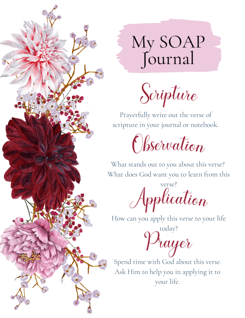 Free printable soap bible study method steps - moremens