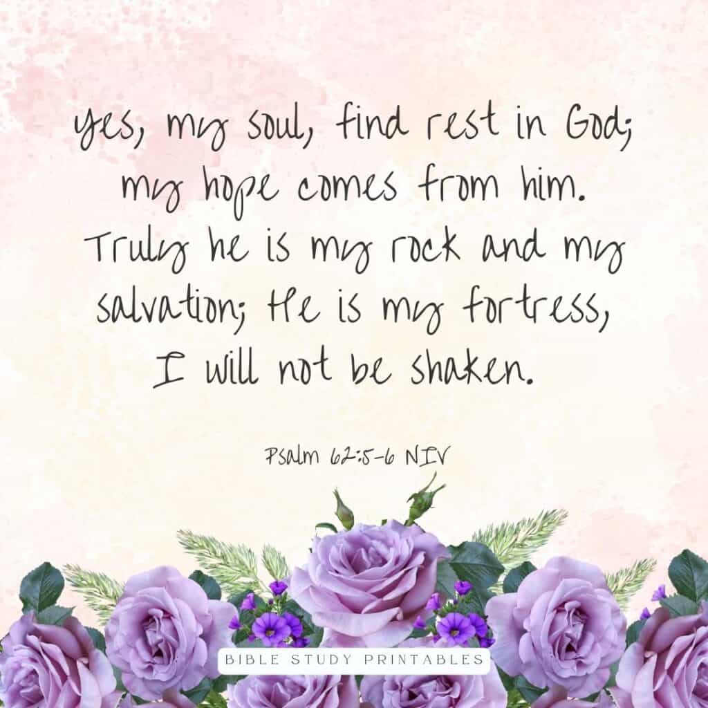 Healing Psalm Scripture Psalm 62 5-6