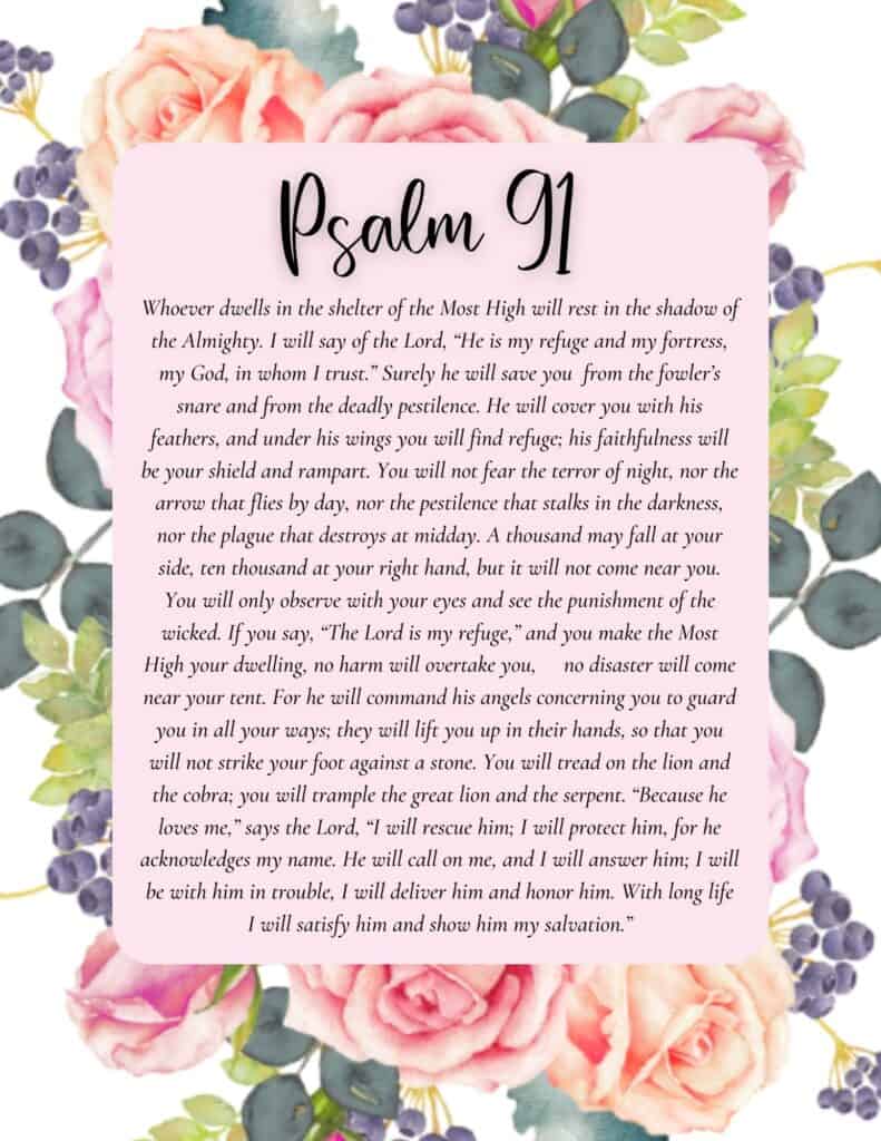 Printable Psalm 91 Prayer Of Protection printable-psalm-91-prayer