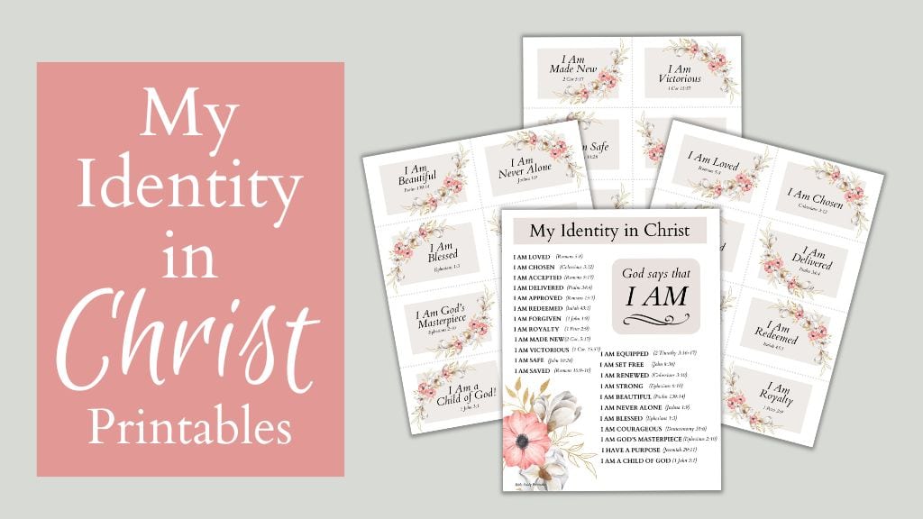 Free My Identity in Christ Printables mockup