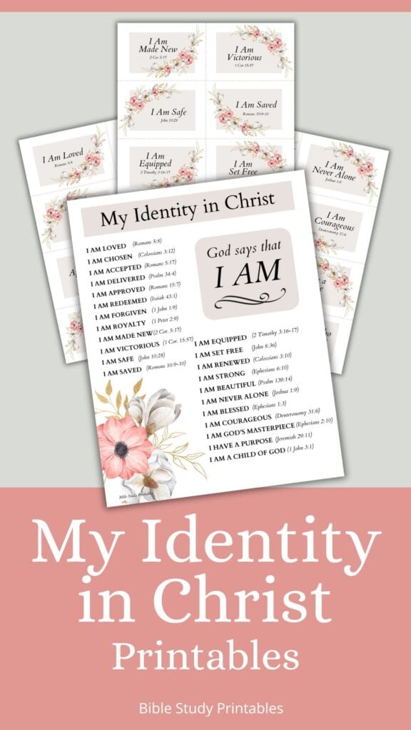 Free Printable My Identity in Christ Printables mockup for Pinterest