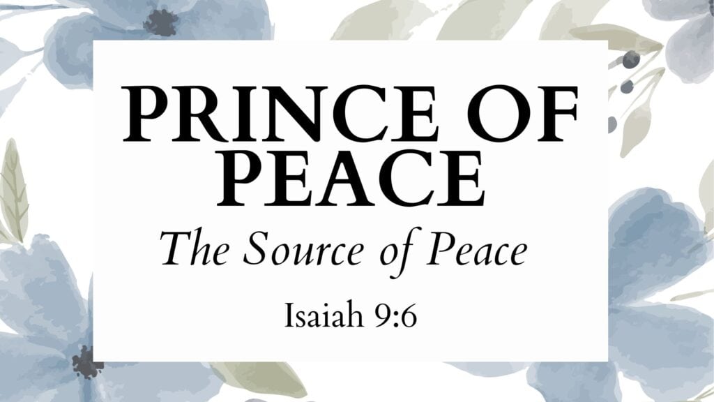 Hebrew Name of God Prince of Peace