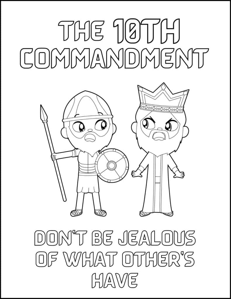 10th Commandment coloring page