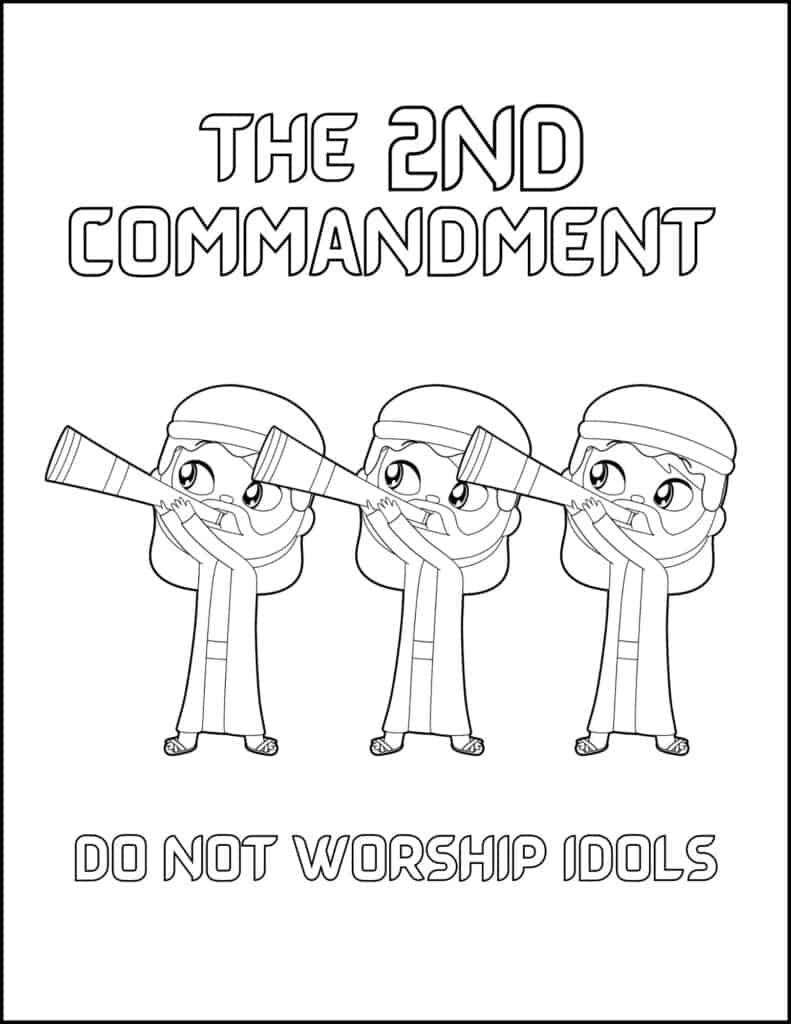 2nd Commandment coloring page