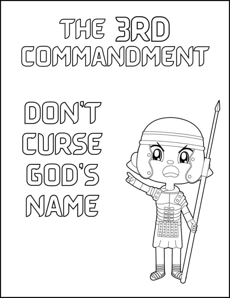 3rd Commandment coloring page