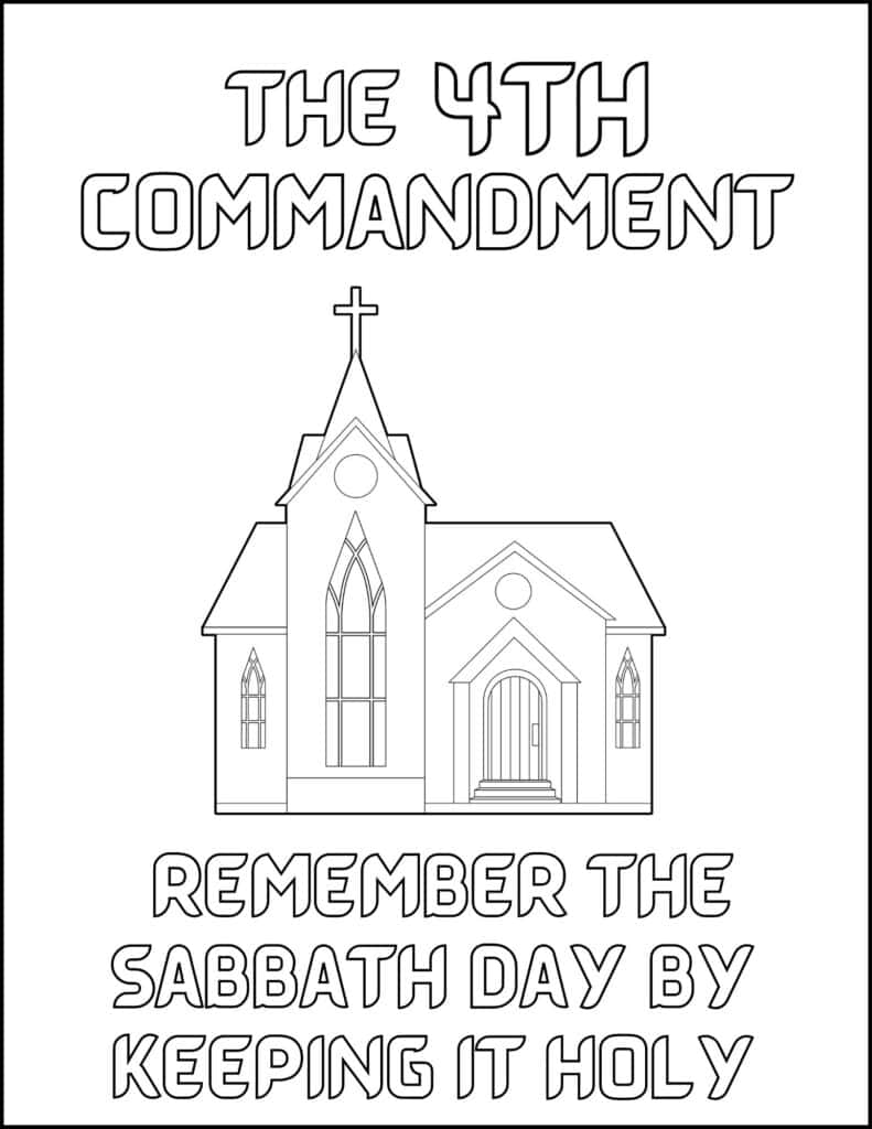 4th Commandment coloring page