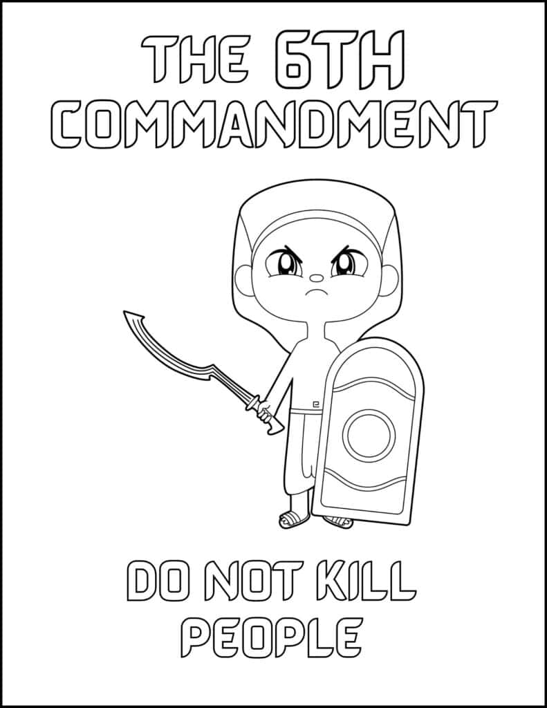 6th Commandment coloring page