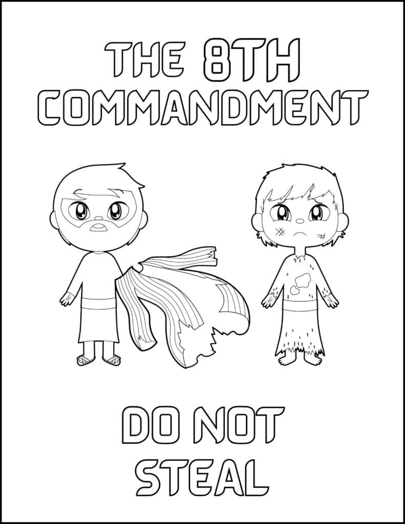 8th Commandment coloring page