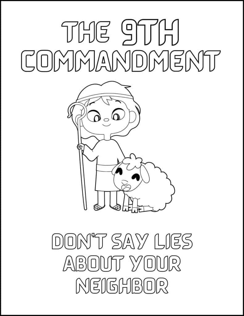 9th Commandment coloring page