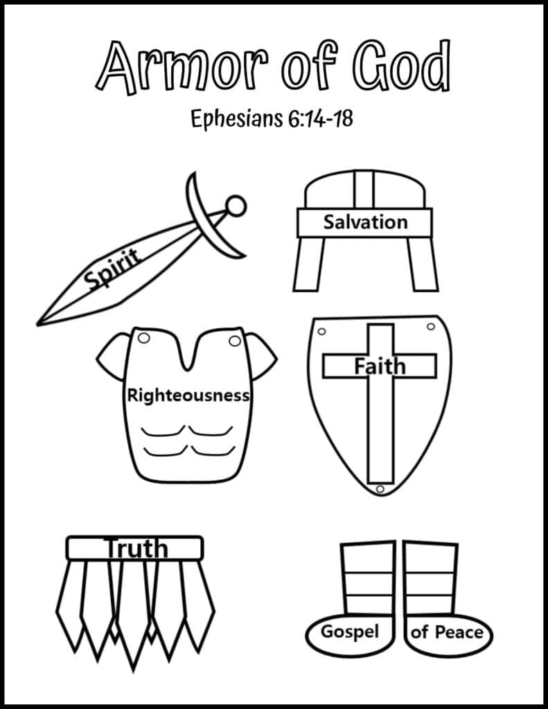 Free Printable Armor of God Coloring Pages - Bible Study Printables