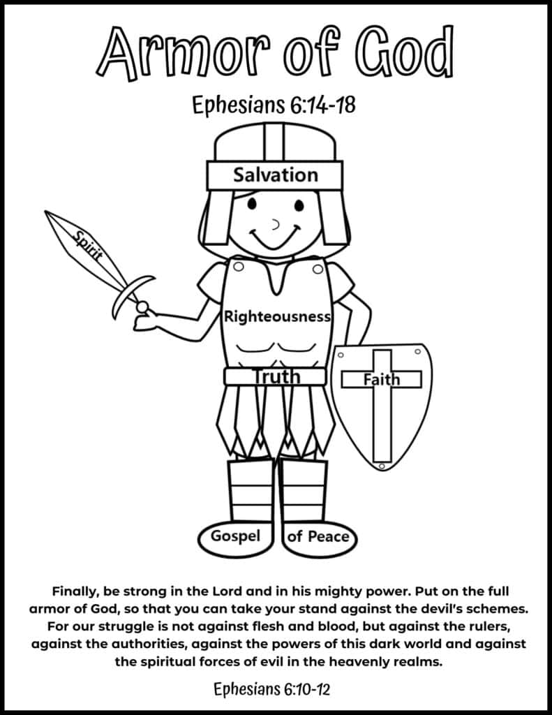 Armor of God Coloring Page - Girl