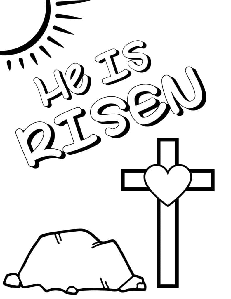 He is Risen Bible Verse Coloring Page