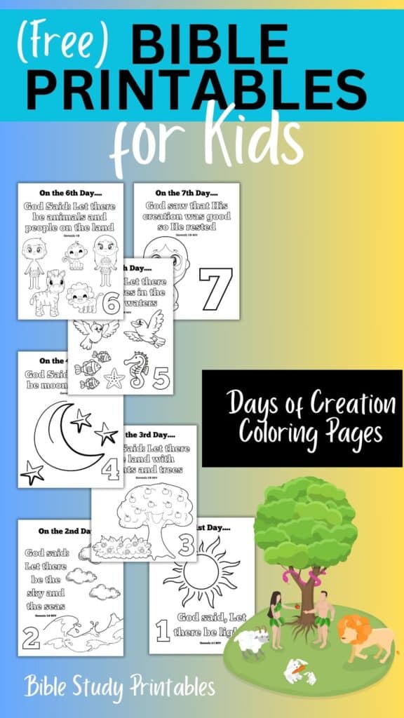Bible Printables - Days of Creation Coloring Pages 1