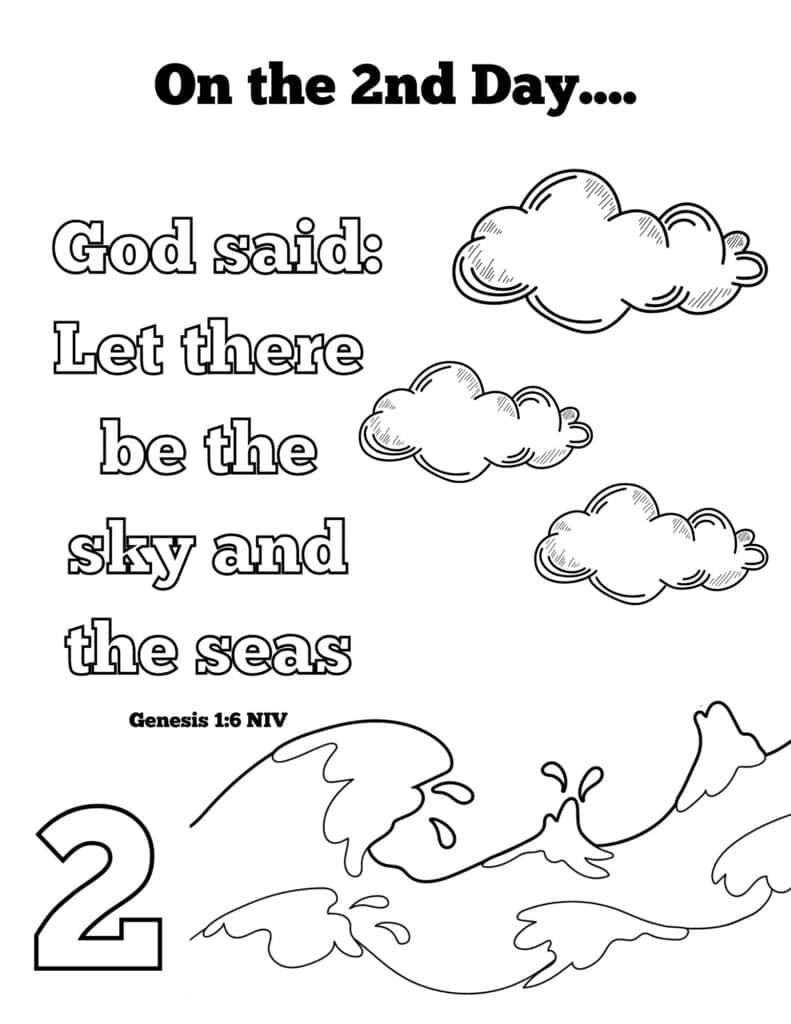 Days of Creation coloring page - Day 2