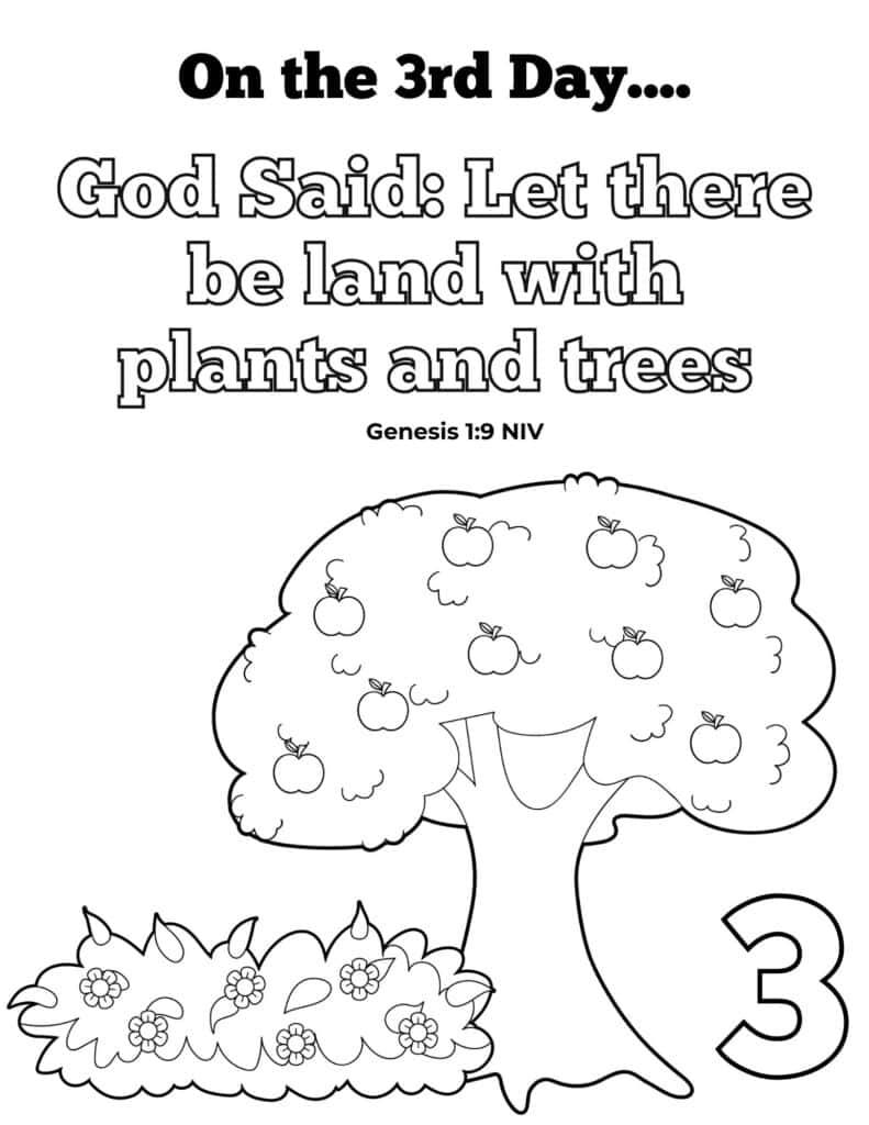 Days of Creation coloring page - Day 3