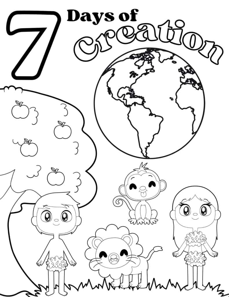 Free Days of Creation Coloring Page 1