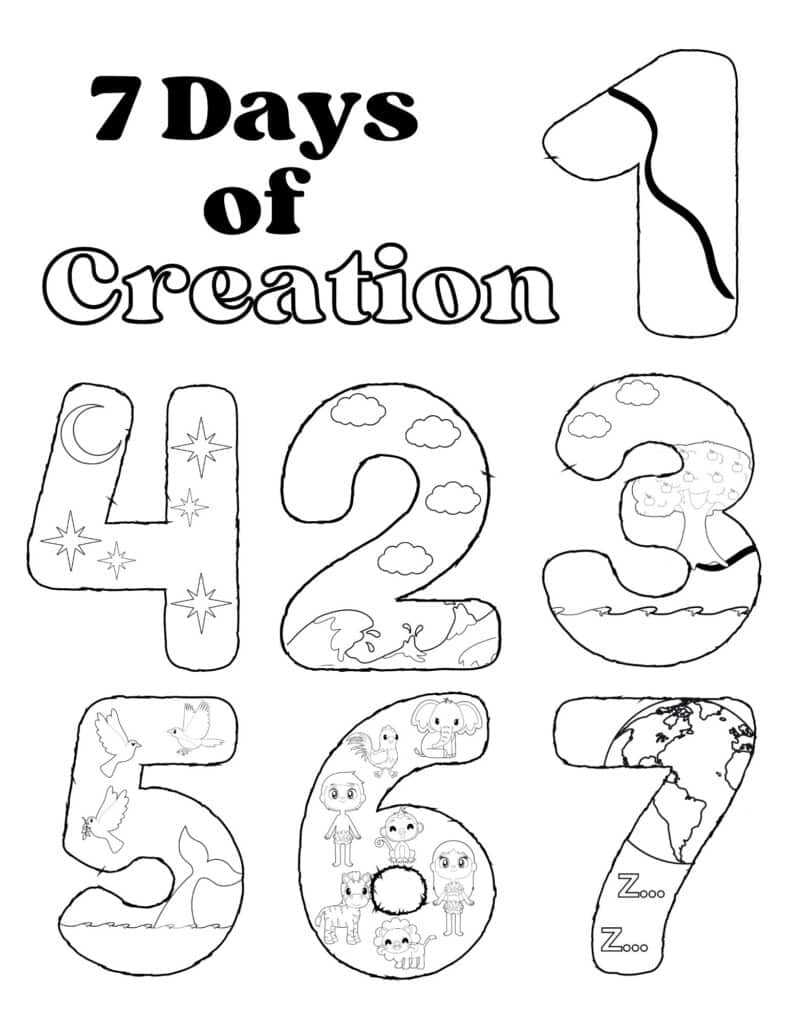 Free Days of Creation Coloring Page 2