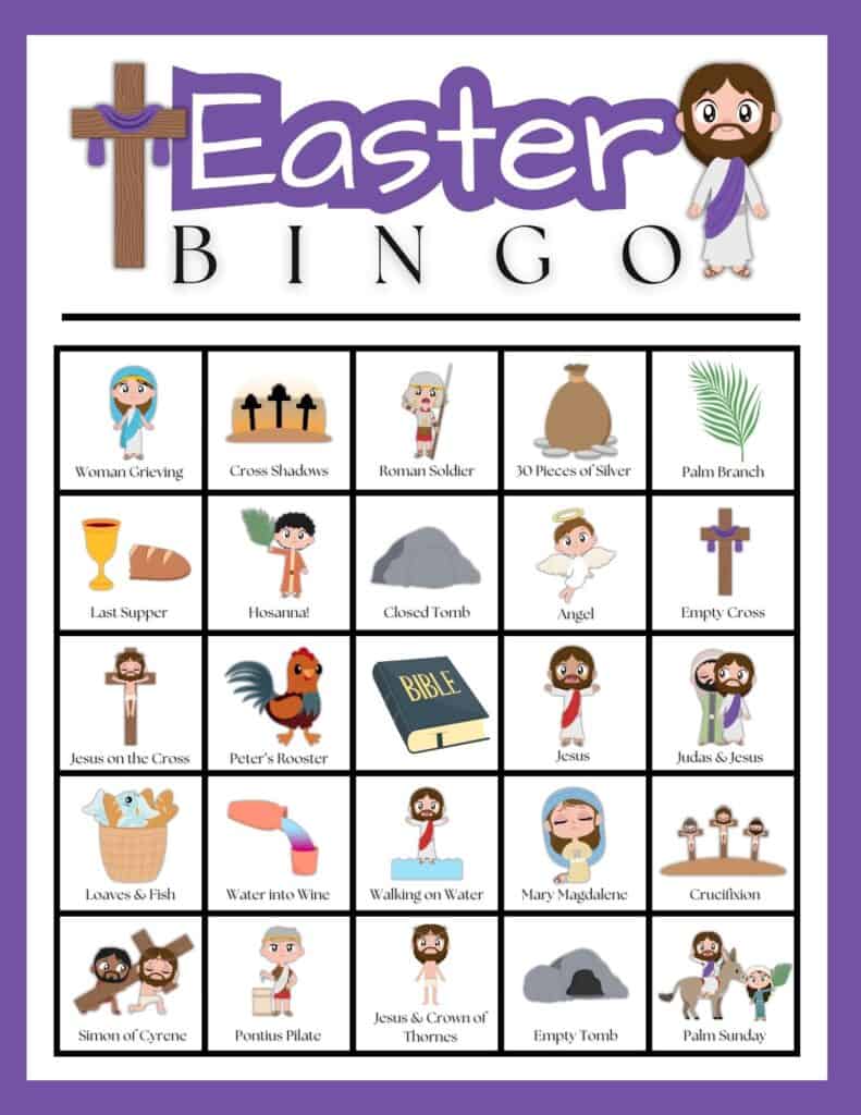 Religious Easter Bingo Card